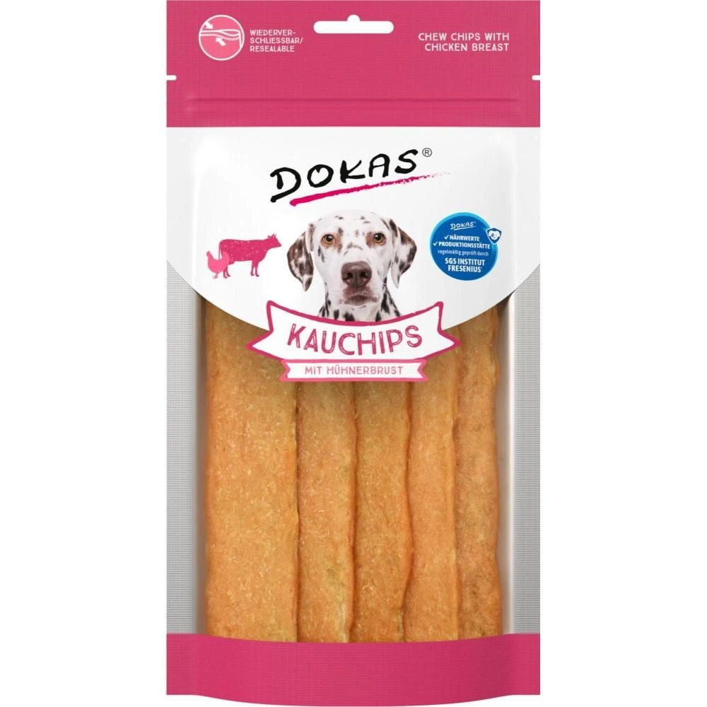 Dokas Tyggechips med kyllingebryst 175 g - sprøde hundesnacks